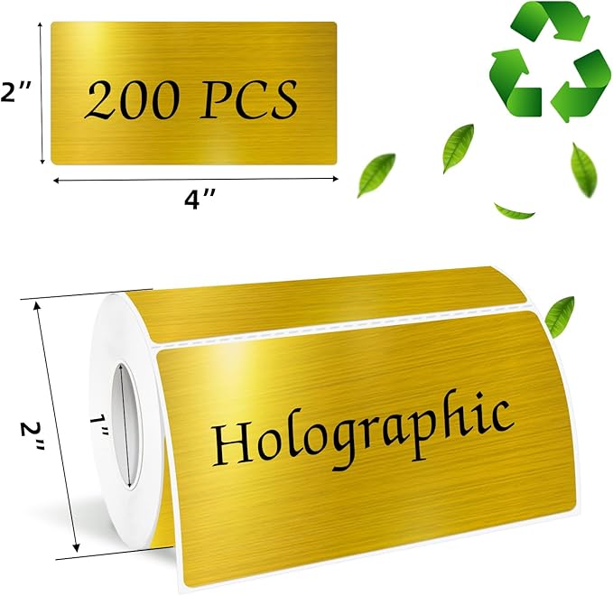 2x4 Inch Holographic Thermal Labels, Self-Adhesive Glitter Thermals Printer - Image 2
