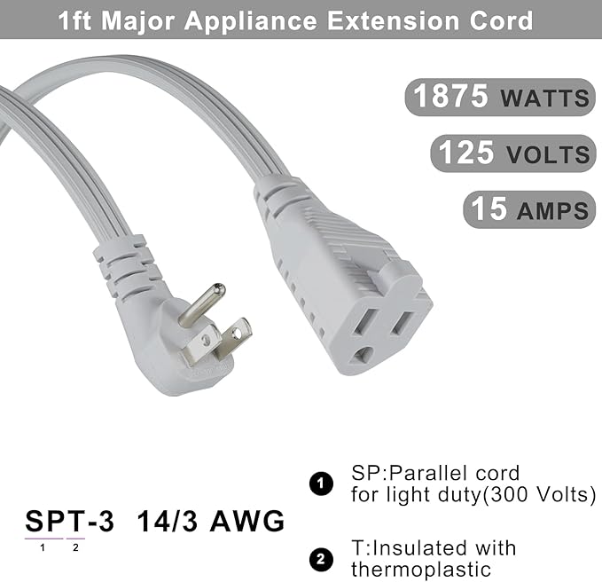 KUNCAN Appliance Power Extension Cord - Image 3