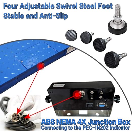 Industrial Floor Scale, 5000LB/0.5LB, PEC Focus on Industry - Image 4