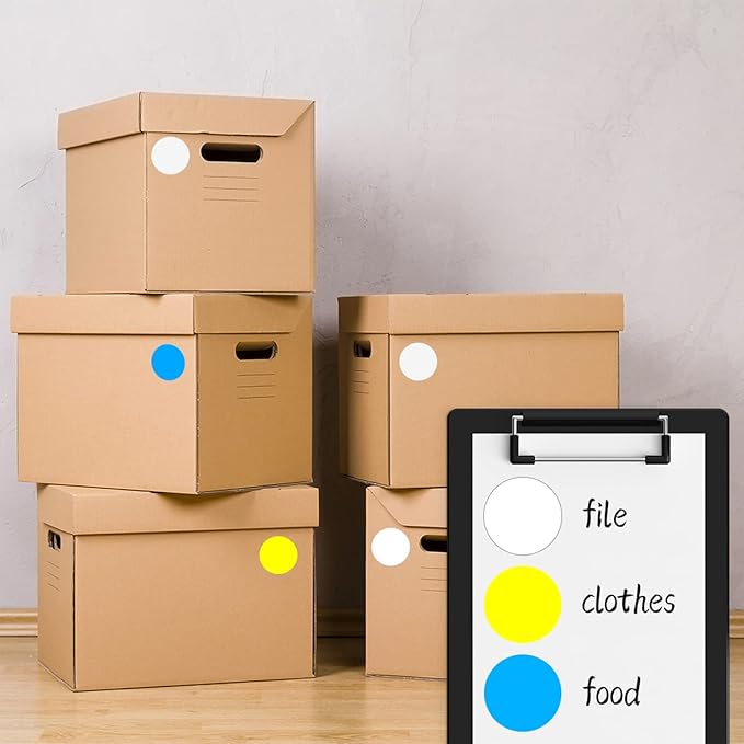 500 PCS Dot Sticker Tape 2" Inch Round Color Coding Labels Removable Writable - Image 4