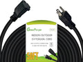 50 FT 12 Gauge Extension Cord Outdoor, Heavy Duty Weatherproof & Flame by GreenProsper