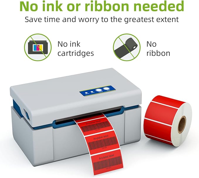 2.25" x 1.25" Red Direct Thermal Labels, Replacement - Image 4