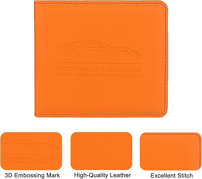 Car Registration and Insurance Holder, Leather Registration and Insurance Card - Image 5