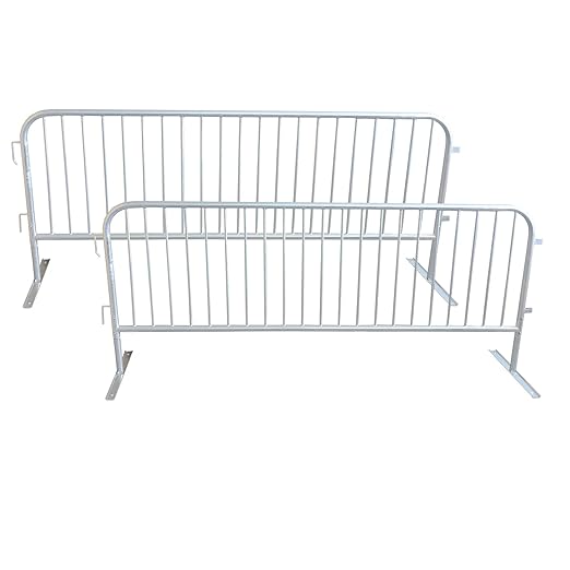 2 Pack 8.5 Ft Steel Crowd Control Heavy Duty Interlocking Steel Safety Barriers by ZUVELLO