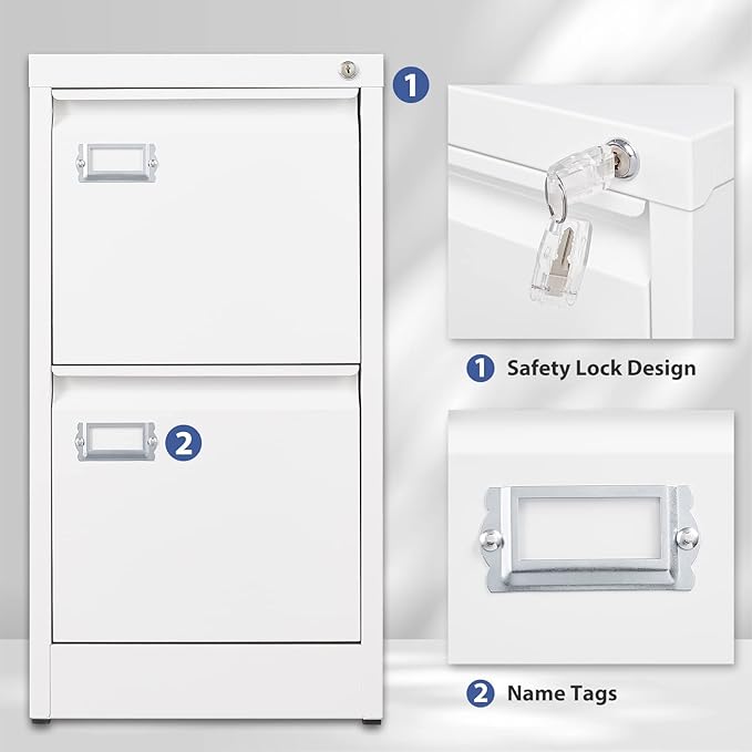 2 Drawer File Cabinet, Filing Cabinets - Image 7