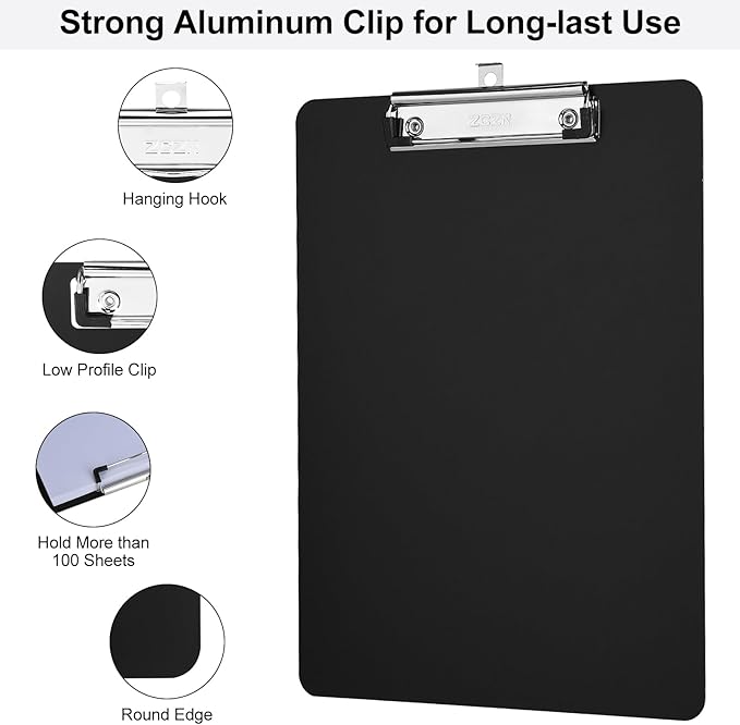 ZCZN Metal Clipboards, 18 Pack Heavy Duty Aluminum Clipboards 12 x 9 Inches - Image 3