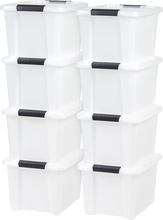 IRIS USA 21 Qt Stackable Plastic Storage Bins by IRISUSA