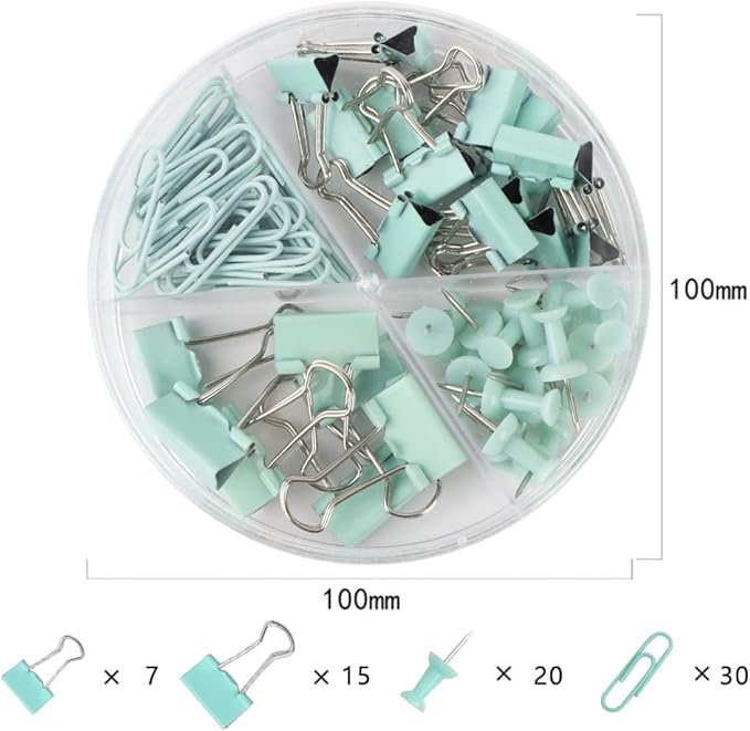 Paper Clips and Binder Clips Set, Metal Assorted Sized Binders - Image 2