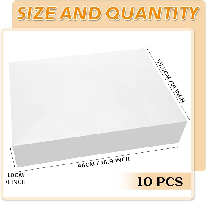 Tudomro 10 Pack 19 x 14 x 4 Inch Cake Box, Cardboard Cake Boxes, Large - Image 2