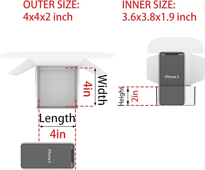 Small Black Shipping Boxes for Small Business Pack of 25-4x4x2 inches Cardboard - Image 2