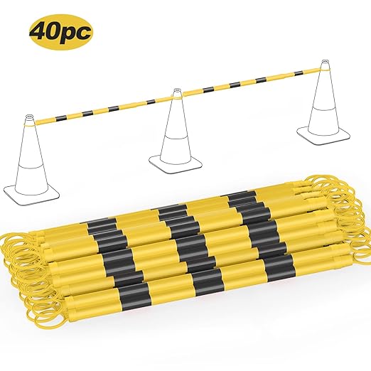 RoadHero 40 Pack 4 FT to 6.9 FT Retractable Cone Bar, Expandable Traffic Cone - Image 2