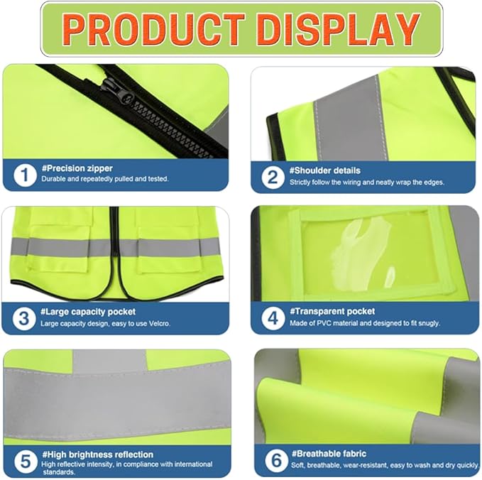 Personalized High Visibility Reflective Safety Vest Custom Your Text Protective - Image 2