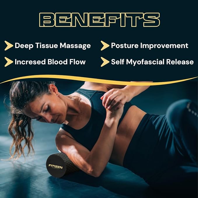 Fitizen Foam Roller – Muscle Massage Rehab Stiff Back Pain Physical Therapy - Image 6