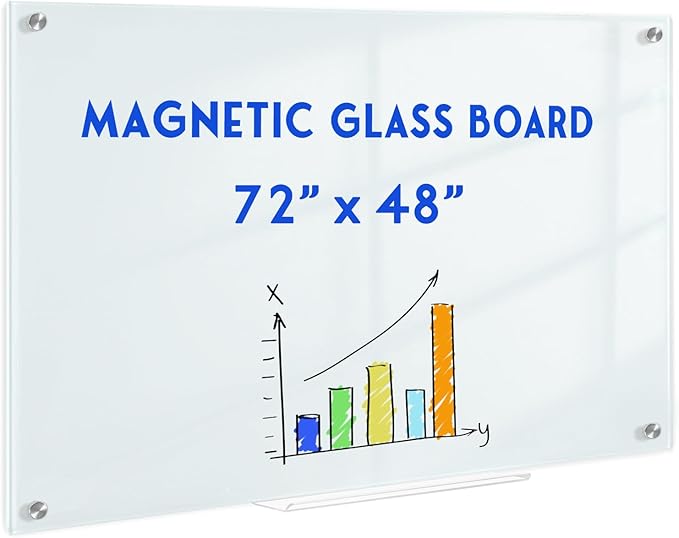 Magnetic Glass Whiteboard, Classroom by QUEENLINK