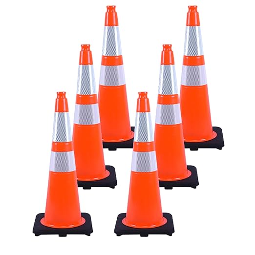 6 Pack 28 Inch Orange Traffic Cones by OranclUS