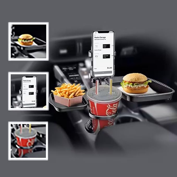 5 in 1 Car Table Tray，Mobile Phone Holder Car Cup Holder Tray ，360° Rotation - Image 4