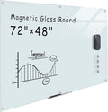 Mifuro Magnetic Glass Whiteboard，72"x48" Wall Mounted Frameless Dry Erase Board by MifuroOfficeProduct