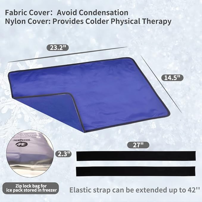 Extra Large Ice Pack for Injuries Reusable, Physical Therapy Cold Pack w/2 - Image 5