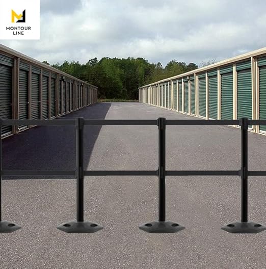 Montour Line MSR630D Set of 2 Retractable Belt Barrier Stanchion, Heavy-Duty - Image 4