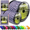 Paracord Rope 550 lb 4mm – Parachute Cord – Utility Camping Rope by TECEUM