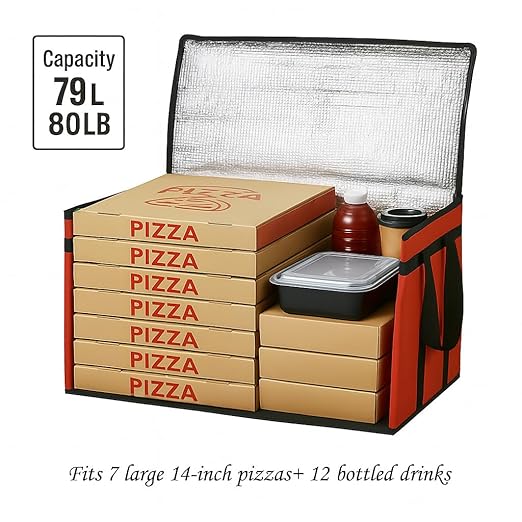 Bodaon 10-Pack Insulated Food Delivery Bag, XXXL Catering/Pizza Cooler Bags - Image 4