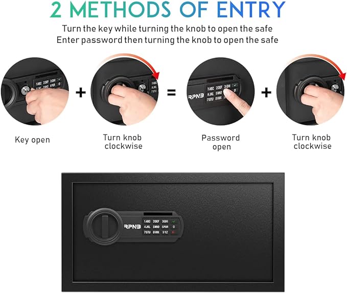 RPNB Deluxe Safe and Lock Box, Digital Keypad Safe Box, Steel Alloy Small Safes - Image 3