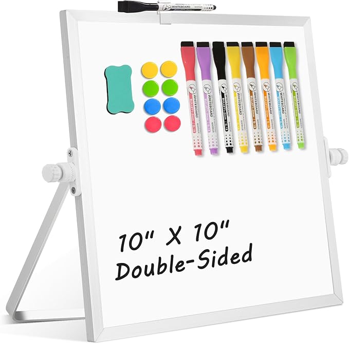 Dry Erase Magnetic White Board, Portable Small Whiteboard Set by AMUSIGHT