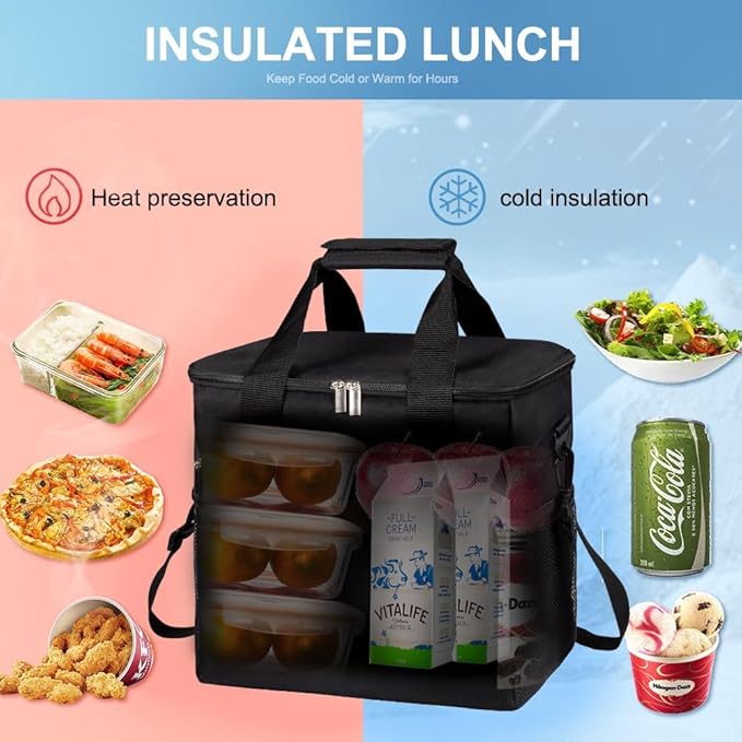 Iknoe Large Cooler Bag Collapsible 24 Can Insulated Bags Leakproof Lunch Cooler - Image 4