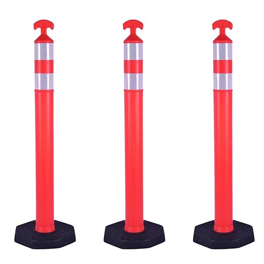 Reflective Rubber Base Traffic Delineator Post by OranclUS
