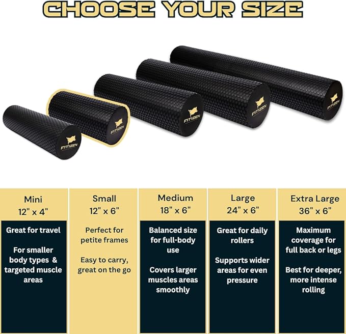Fitizen Foam Roller – Muscle Massage Rehab Stiff Back Pain Physical Therapy - Image 2