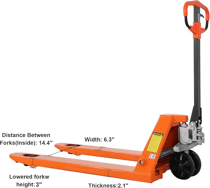 Tory Carrier Manual Pallet Jack 5500 Lb. Capacity, Industrial Pallet Truck 48 × - Image 3