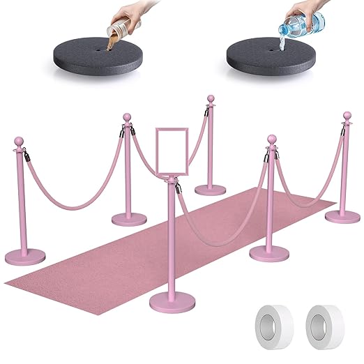 kaiyomi 6Pcs Stanchions Posts Velvet Ropes by KaiyomiCrowdControlSeries
