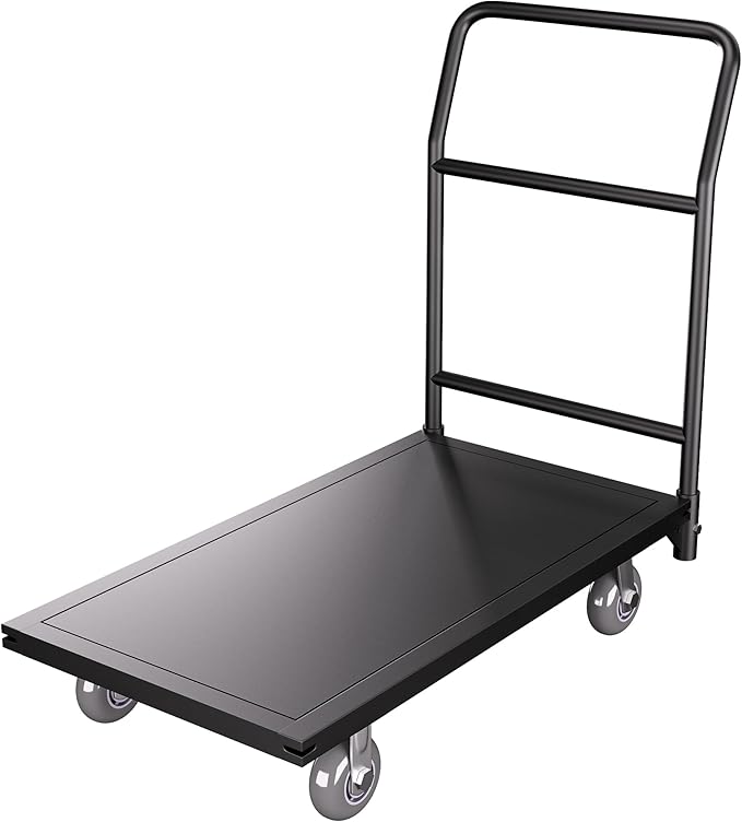Platform Truck, 2100 lbs Load Bearing Carbon-Steel Heavy Duty Cart, 47.24" by GIOTORENT