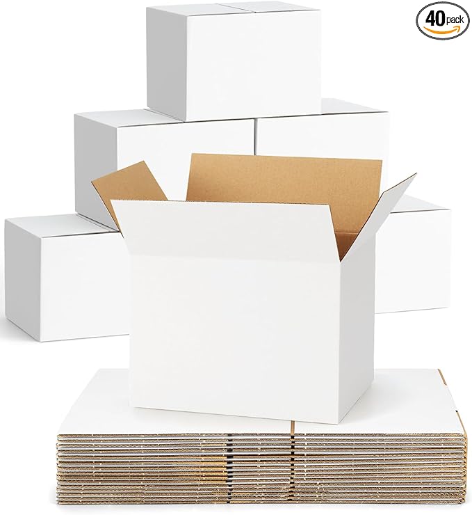 40-Pack-Small-Shipping-Boxes-8x6x6, by POEVER