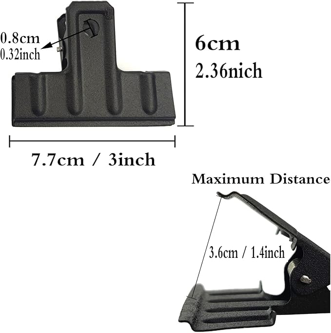 Locci Black Large Bull Clips, 10 Pack Medium Binder 3 Inch Drawing Board Clips - Image 2