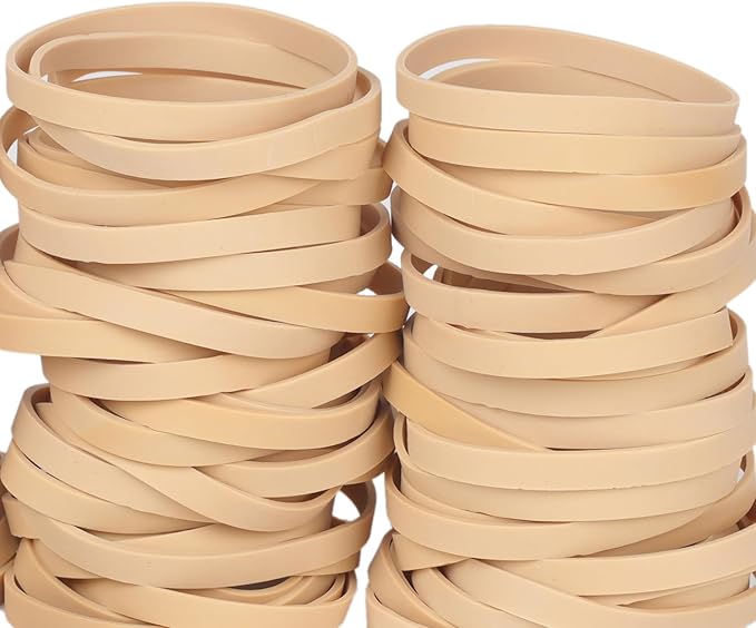 Rubber Bands Size #64, Elastic Band Beige 0.5bl about 110Pcs Wide Rubber Band - Image 3