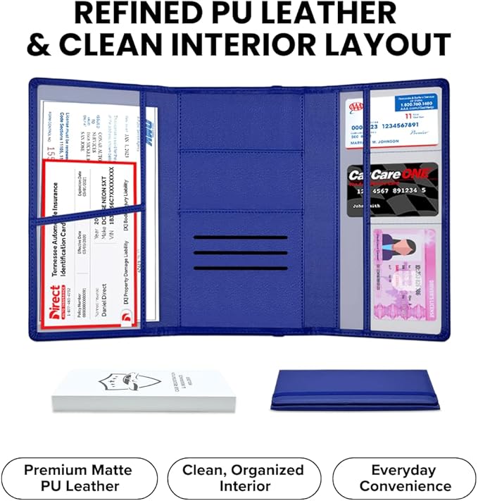 LINTRU Car Registration and Insurance Holder Trifold, Oversized Fit - Image 5