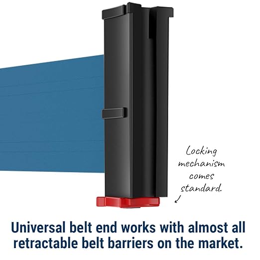 WM412 Retractable Belt Wall Mounted Yellow Crowd Control Barrier and Receiving - Image 3