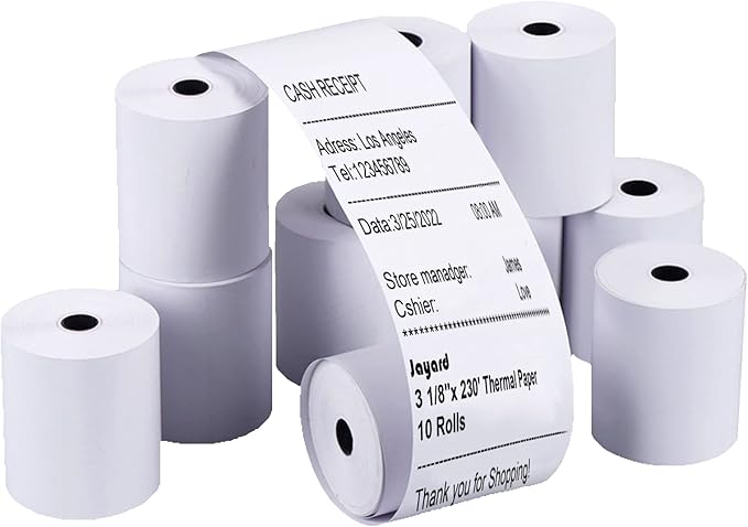 Jayard 3-1/8inches x 230' Thermal Paper Rolls by Jayard