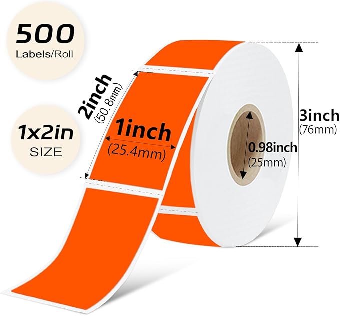 1x2 Inch Thermal Labels, Waterproof Removable Blank Stickers - Image 3