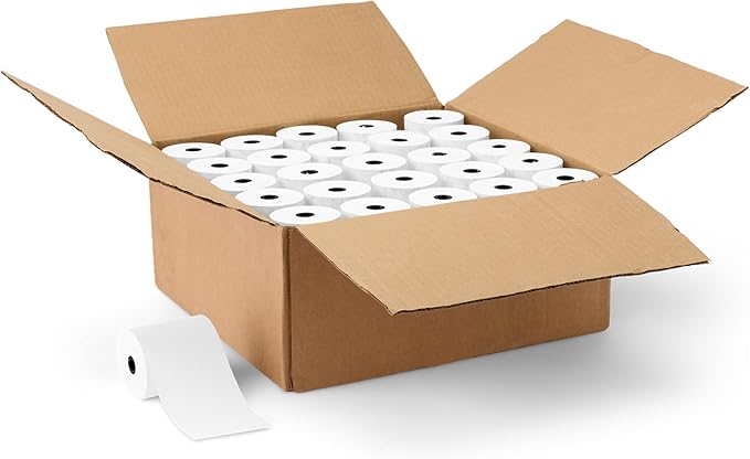 Amazon Basics Thermal Paper Receipt Rolls, POS Receipt, 3 1/8" x 230', 50 Rolls by AmazonBasics