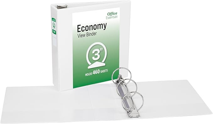 Office Essentials Economy View 3 Ring Binders, 3.5" Spine, 460-Sheet Capacity - Image 7