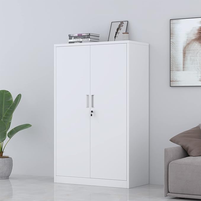 Metal Storage Cabinet with Locking Doors and 3 Adjustable Shelves, 53.5-Inch - Image 2