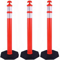 3PACK BESEA Traffic Delineator Cone 45”High Orange Traffic Safety Delineator by BeSea