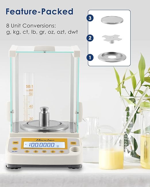 Hanchen Electronic Analytical Balance, 0.1mg 220g Precise Digital Scale - Image 5