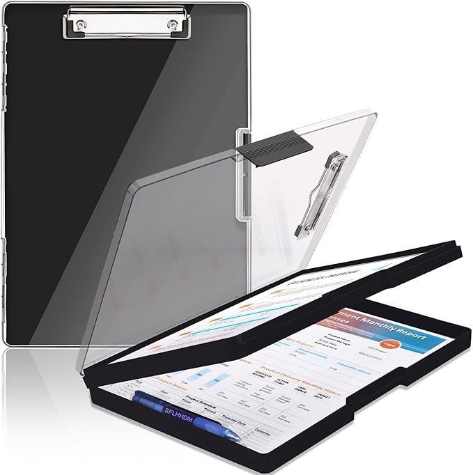 Clipboard with Storage, Heavy Duty Clip Boards 8.5x11 with 2 Storage Case by SFLHHDM