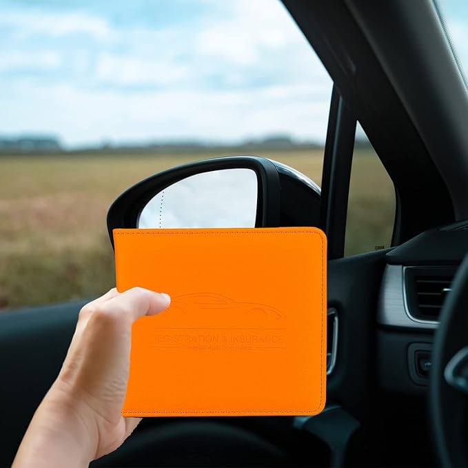 Car Registration and Insurance Holder, Premium Pu Leather Vehicle Glove Box - Image 6