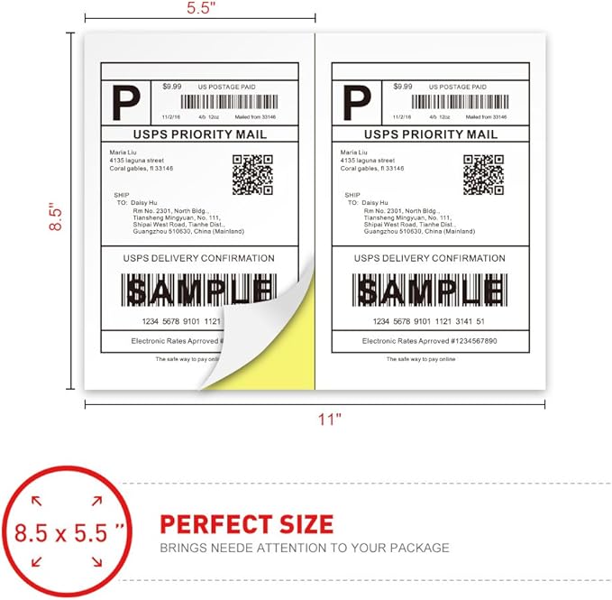 Half Sheet Self Adhesive Shipping Labels - Image 3