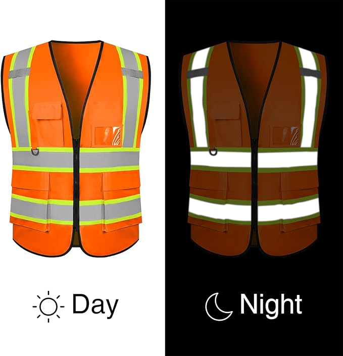 BeautyWill Custom Safety Vest Logo Class 2 High Visibility Reflevtive Vest - Image 4