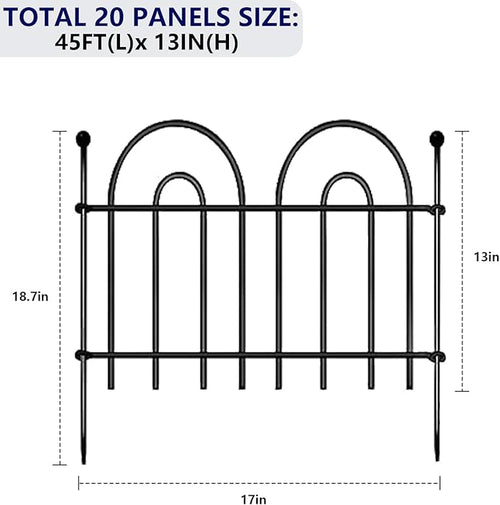 14 in X 36 ft Metal Garden Fence 20-Panel Metal Wire Garden Fence, Animal - Image 2